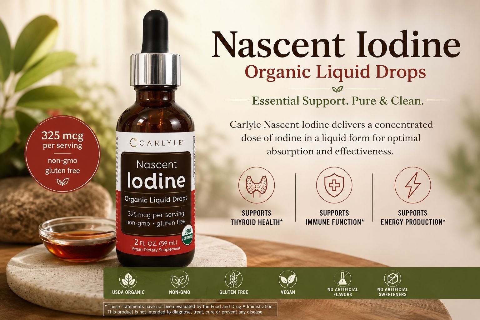 Carlyle Nascent Iodine Organic Liquid Drops