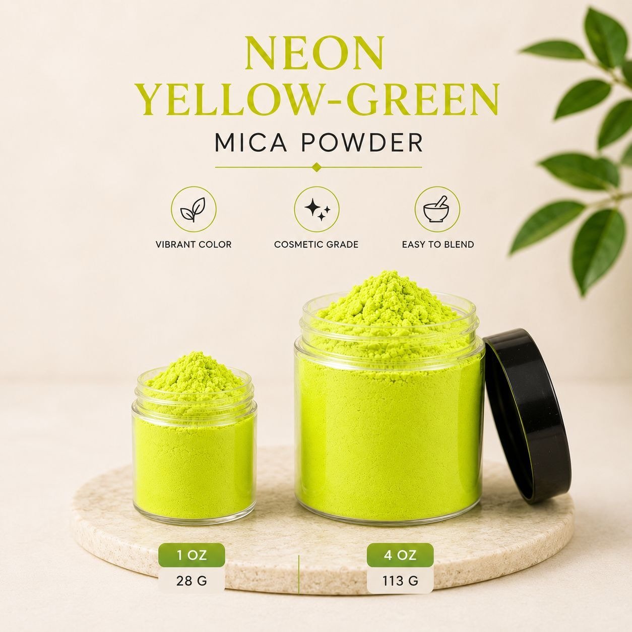 Neon Yellow-Green Mica Powder $4