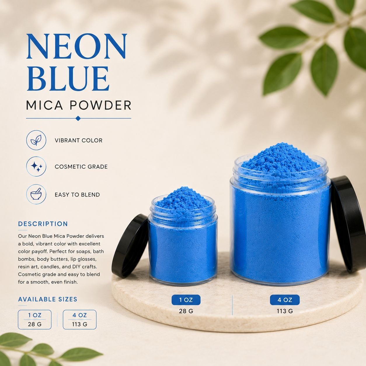 Neon Blue Mica Powder